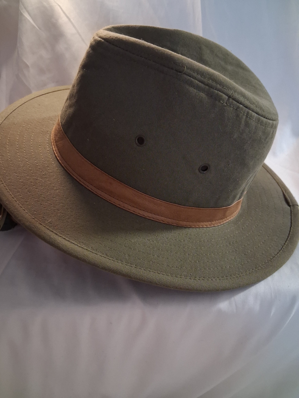 Hooey Men's Olive Cotton Outback Hat with Brown Band